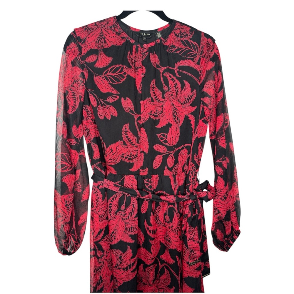 Ted Baker London Hadlee Rococo button-down midi women sz 4 dress formal evening - Picture 4 of 10